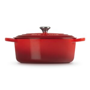 Le Creuset Cast Iron Signature Oval Casserole, 27cm, Cherry Red