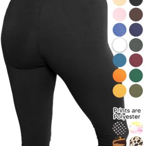 STRETCH IS COMFORT Women's Knee Length Leggings Black X-Large