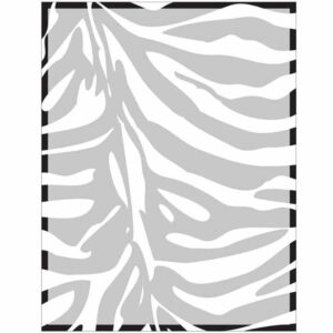 full zebra print with border stationery letter paper - wildlife animal theme design - gift - business - office - party - school supplies