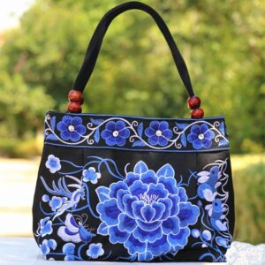 Embroidered Women Handbags Flower Embroidery Ethnic Shoulder Bags Hmong Tote Purse