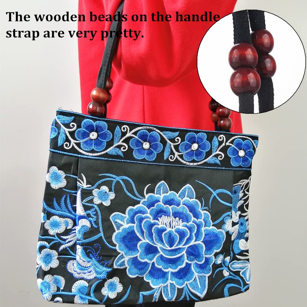 Embroidered Women Handbags Flower Embroidery Ethnic Shoulder Bags Hmong Tote Purse