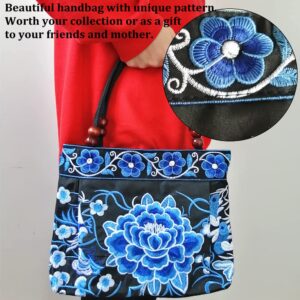 Embroidered Women Handbags Flower Embroidery Ethnic Shoulder Bags Hmong Tote Purse