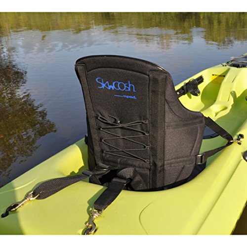 SKWOOSH High Back Kayak Seat with Lumbar Roll and Gel Seat Cushion for kayaking comfort Made in the USA