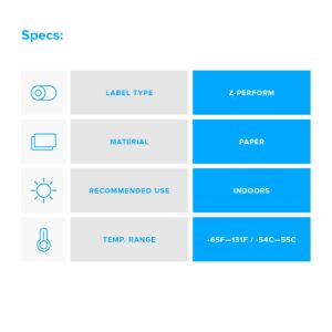 ZEBRA 4 x 6 in Direct Thermal Paper Labels Z-Perform 2000D Permanent Adhesive Shipping Labels 1 in Core 6 rolls 10031643SP