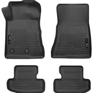 Husky Liners Weatherbeater Floor Mats | Fits 2015 - 2024 Ford Mustang | Front & 2nd Row, 3-pc Black - 99371