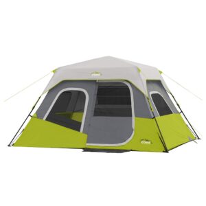 core 6 person instant cabin tent | pop up tent with easy 60 second camp setup for family camping | included hanging organizer for outdoor camp accessories | portable tent for camping with carry bag