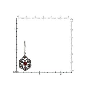 Silvershake Natural Garnet 925 Sterling Silver Filigree Dangle Drop Leverback Earrings