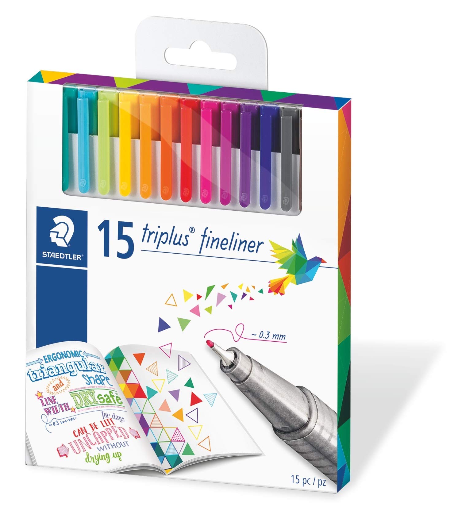 Staedtler 334 Triplus Fineliner Superfine Point Pens, 0.3 Mm, Assorted Colours,