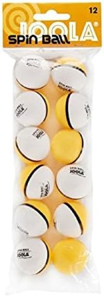 JOOLA Spinball Table Tennis Balls 12 Pack - 40mm Regulation Bulk Ping Pong Balls for Training and Recreational Play - Fun as a Cat Toy - Indoor and Outdoor Compatible- Dual Color Orange and White