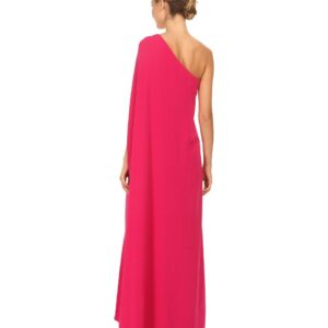 Jill Jill Stuart Women's Cape One-Shoulder Gown, Hot Pink, 2