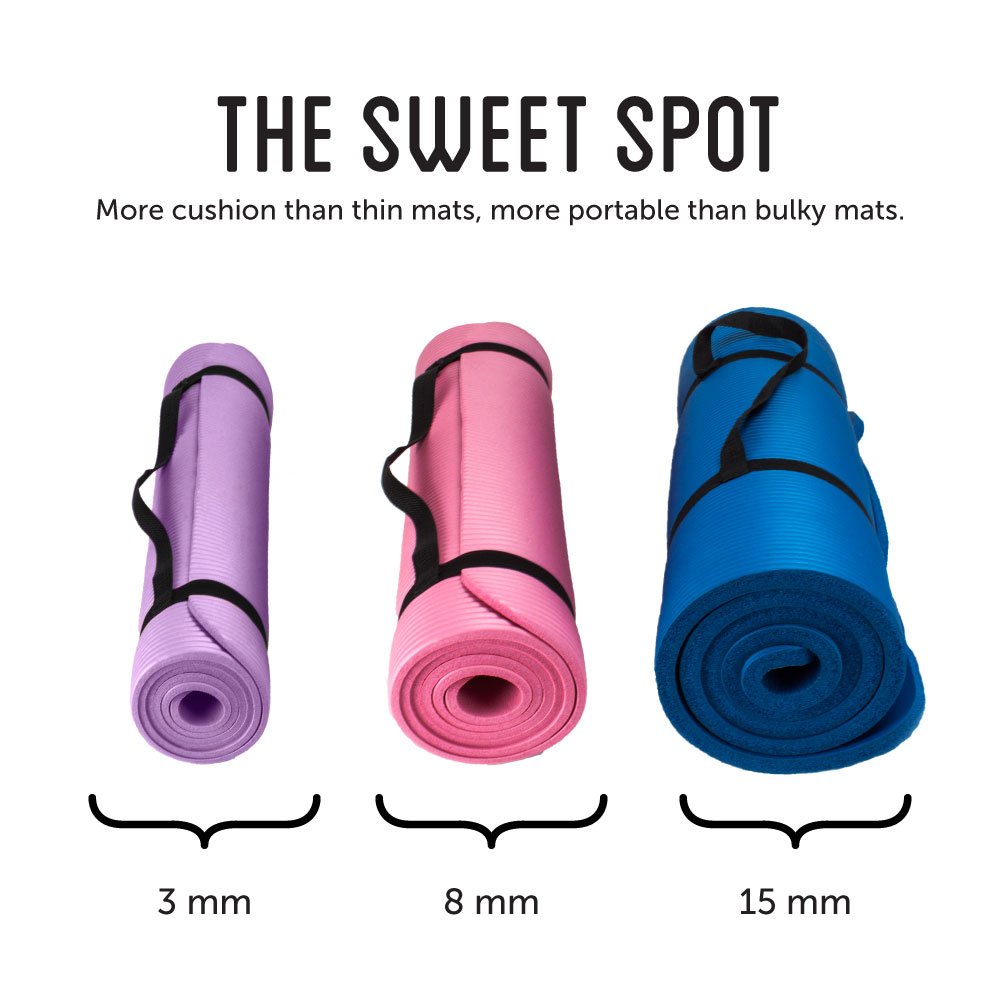 Brybelly 8mm Thick Professional Yoga Mat with Non Stick Ridges - Choose Color!