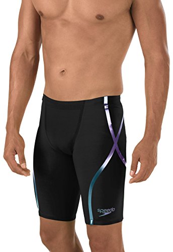 Speedo Men's Swimsuit Jammer High Waist Lzr Racer X, Black/Blue, 21