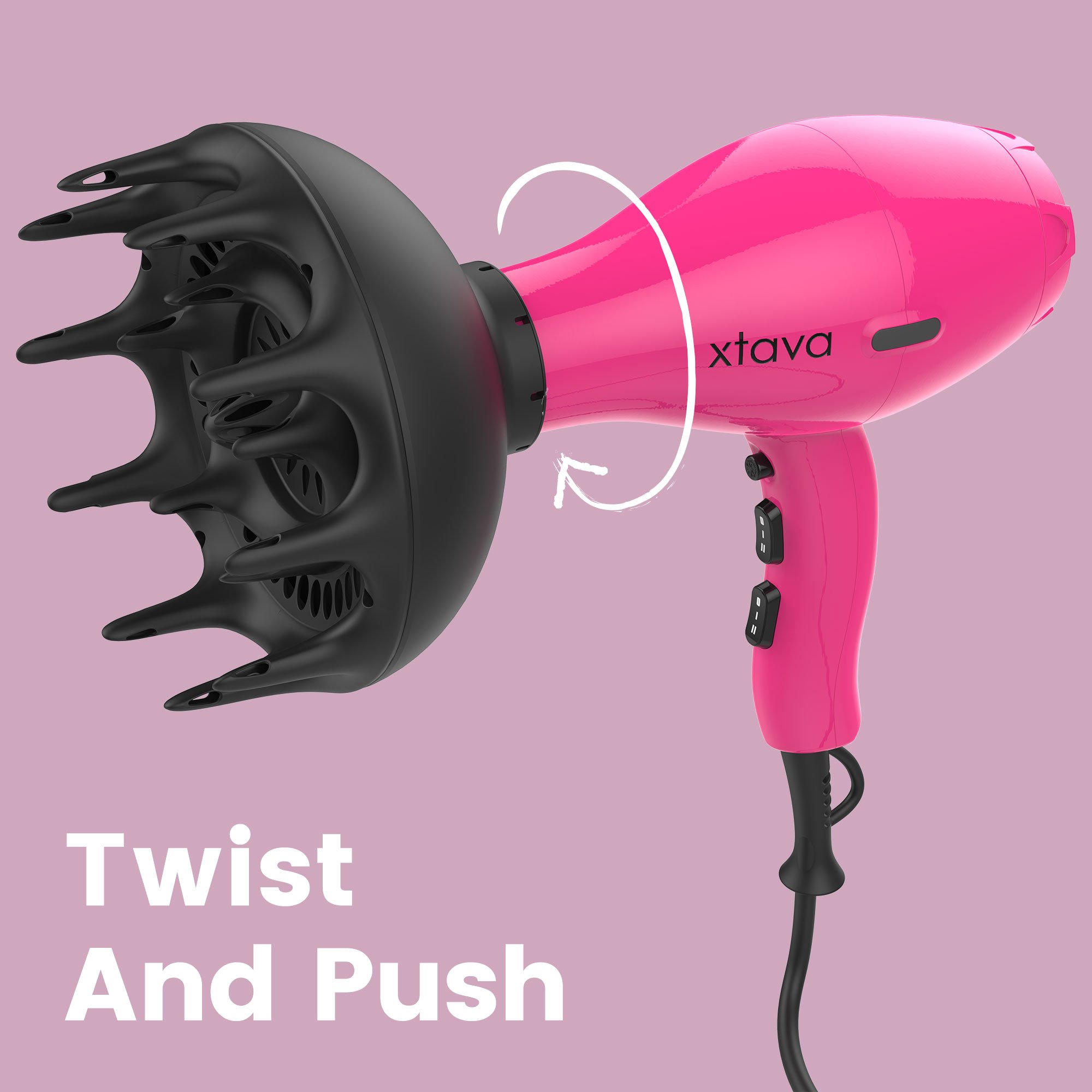 Xtava Black Orchid Hair Diffuser for Curly Hair, Blow Dryer Attachment, Frizz Control, Hair Care