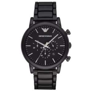 emporio armani men's chronograph black stainless steel watch (model: ar1895)