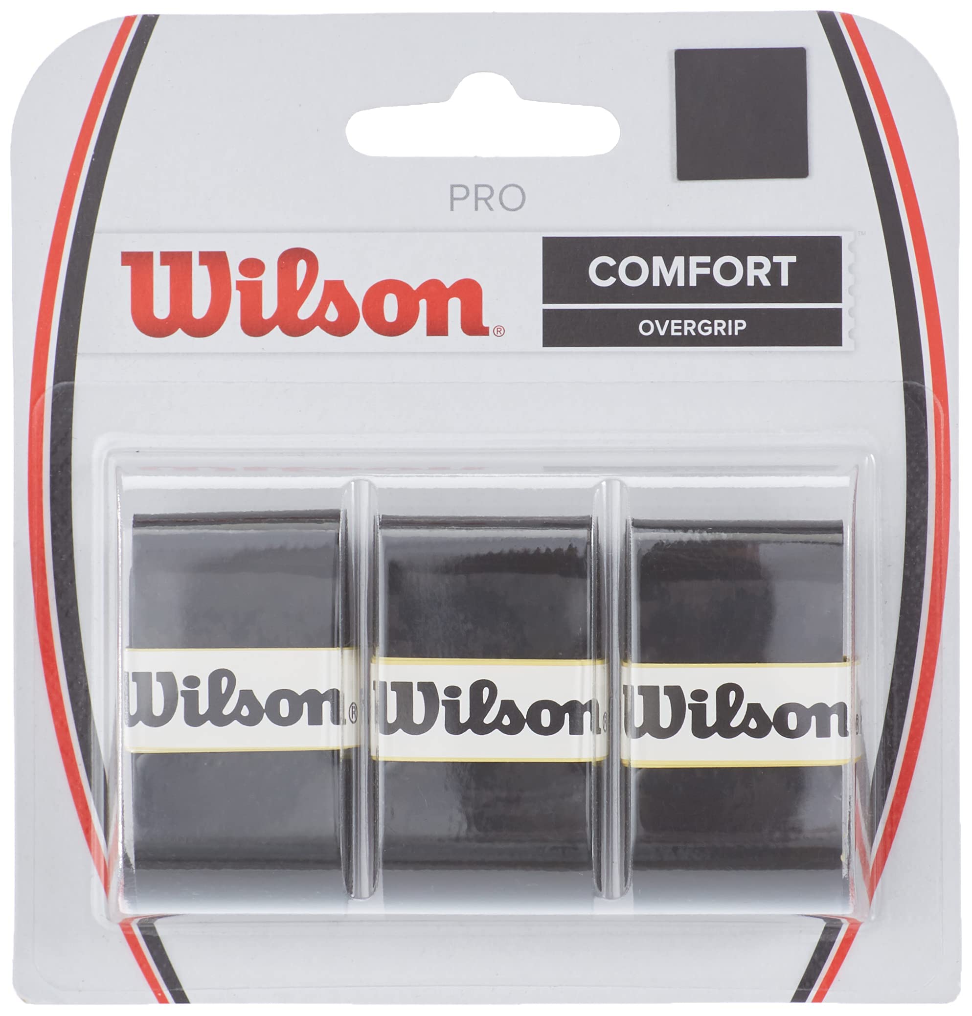 WILSON Pro Tennis Overgrip - 3 Pack, Black