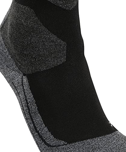 FALKE Men's SK5 Ski Socks, Silk, Knee High, Ultra Light Cushion, Breathable Quick Dry, Winter Athletic Sock, Black (Black-Lightning 3171), 12.5-13.5, 1 Pair