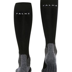 FALKE Men's SK5 Ski Socks, Silk, Knee High, Ultra Light Cushion, Breathable Quick Dry, Winter Athletic Sock, Black (Black-Lightning 3171), 12.5-13.5, 1 Pair