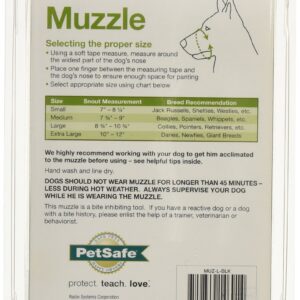 PetSafe Dog Muzzle - Large, Black - Comfortable Padding - Adjustable Sizing for Small, Medium and Large Dogs - Prevents Biting - Allows Room to Pant - Perfect for Visits to The Vet or Groomer