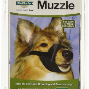 PetSafe Dog Muzzle - Large, Black - Comfortable Padding - Adjustable Sizing for Small, Medium and Large Dogs - Prevents Biting - Allows Room to Pant - Perfect for Visits to The Vet or Groomer