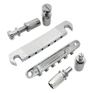 Musiclily Guitar Tune-O-Matic Bridge and Stop Bar Tailpiece with Anchors and Studs Set for Epiphone Les Paul LP SG Style 6 String Electric Guitar,Chrome