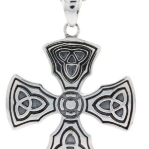 Jewelry Trends Celtic Trinity Knights Templar Cross Steling Silver Pendant Necklace 22"