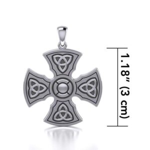 Jewelry Trends Celtic Trinity Knights Templar Cross Steling Silver Pendant Necklace 22"