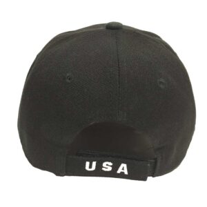 aesthetinc Patriotic American American Flag Design Baseball Cap with USA 3D Embroidery (Black)