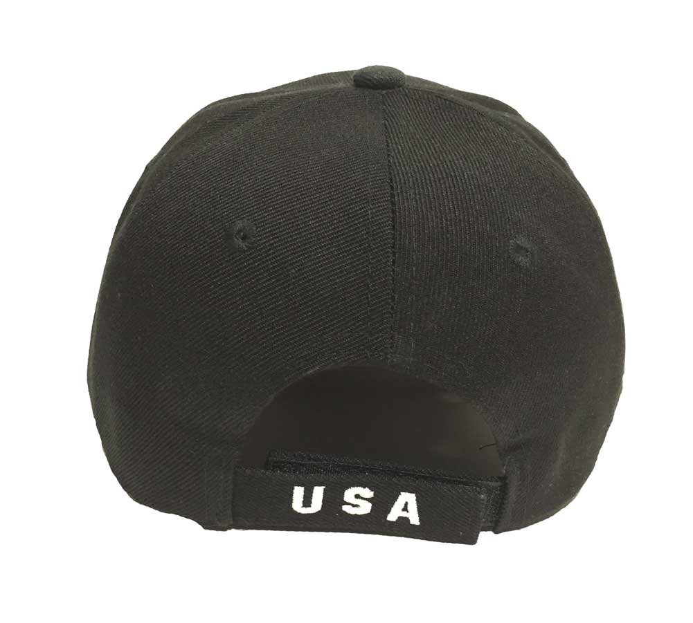 aesthetinc Patriotic American American Flag Design Baseball Cap with USA 3D Embroidery (Black)