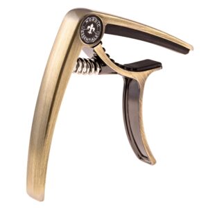 Guitar Capo Deluxe for Guitars, Ukulele, Banjo, Mandolin, Bass -Made of Premium Quality Zinc Alloy for 6 & 12 String Instruments- Luxury Accessories Nordic Essentials&trade (Bronze)