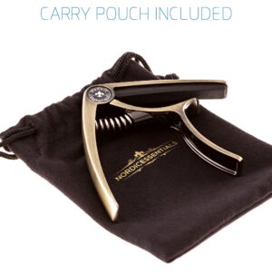 Guitar Capo Deluxe for Guitars, Ukulele, Banjo, Mandolin, Bass -Made of Premium Quality Zinc Alloy for 6 & 12 String Instruments- Luxury Accessories Nordic Essentials&trade (Bronze)