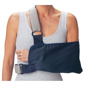 procare 79-84165 shoulder immobilizer with foam straps, medium, 8" envelope size depth, 15" length,navy blue