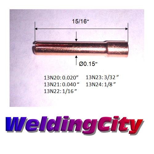 WeldingCity Accessory Kit (3/32") Collet-Gas Lens-Ceramic Cup-Gasket-Back Cap for TIG Welding Torch 9, 20 and 25 Series Lincoln Miller Hobart ESAB Weldcraft CK AHP (T40)