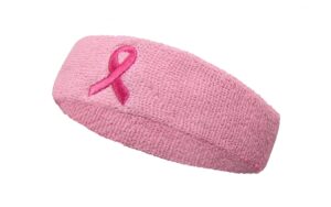 pink breast cancer awareness ribbon embroidery headband(head sweatband) - ribbon