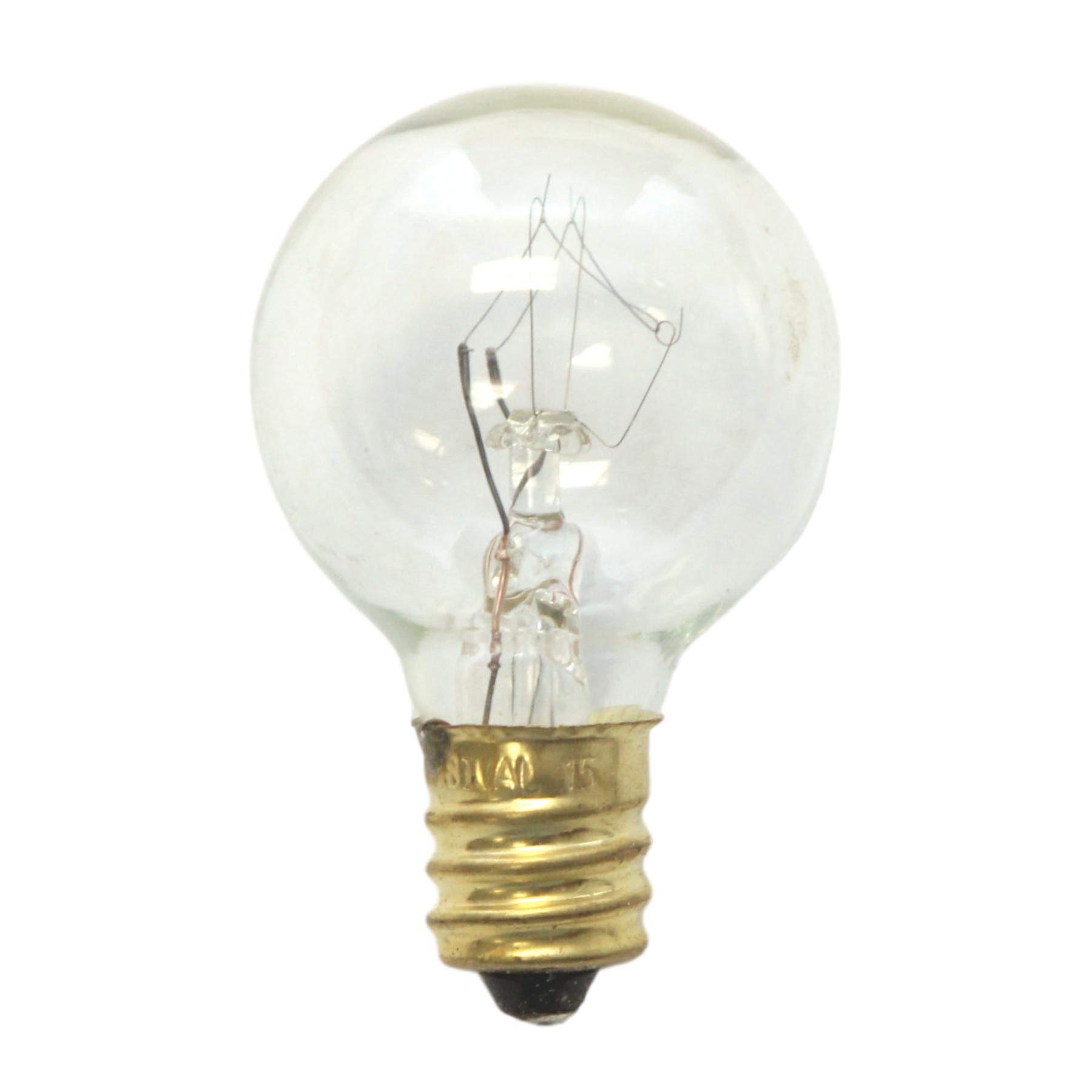 Sival - G30 replacement globe light bulb, clear, candelabra base (E12), 5 Watts, 25-pack