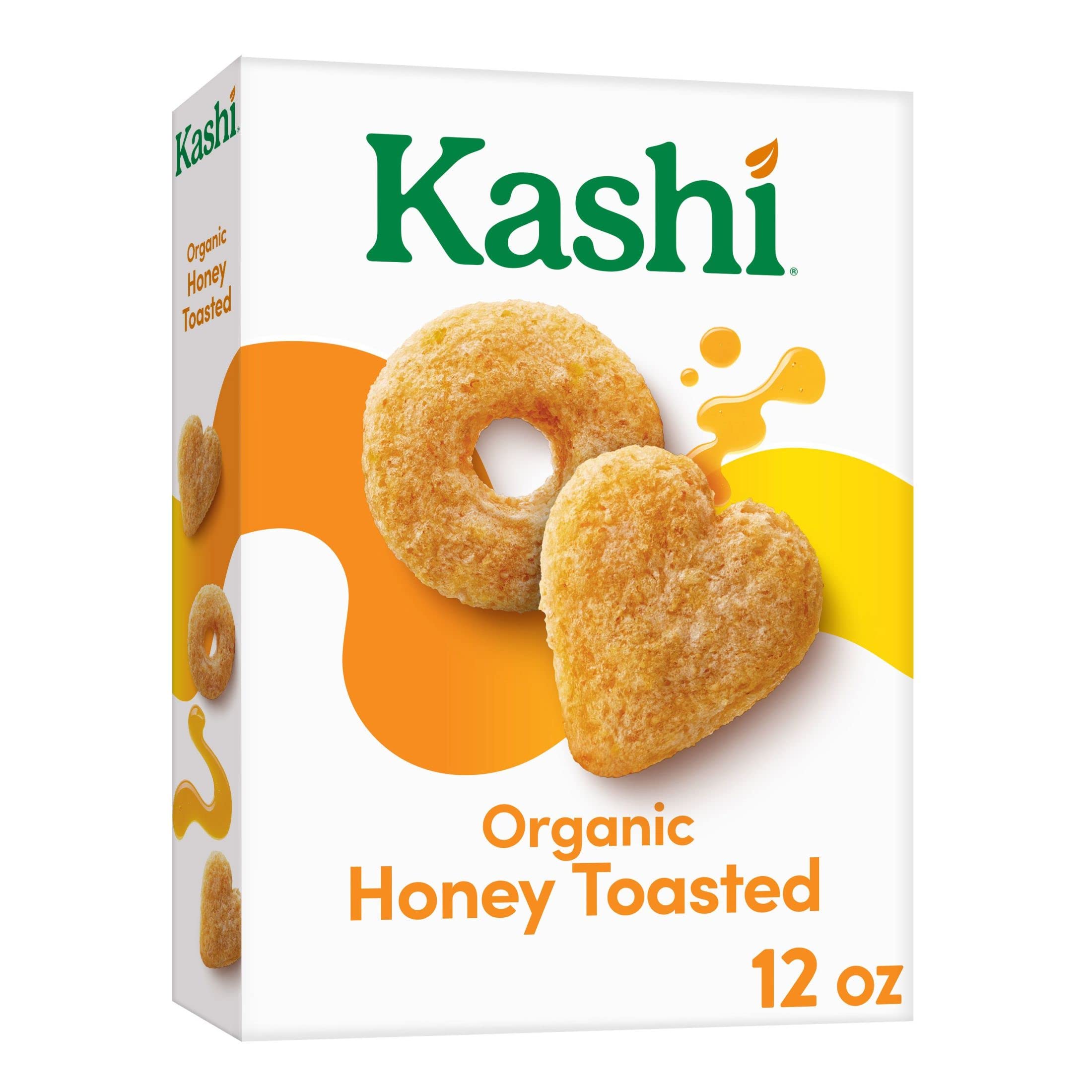 Kashi Cold Breakfast Cereal, Vegetarian, Organic Fiber Cereal, Honey Toasted, 12oz Box (1 Box)