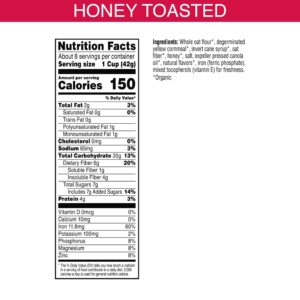 Kashi Cold Breakfast Cereal, Vegetarian, Organic Fiber Cereal, Honey Toasted, 12oz Box (1 Box)