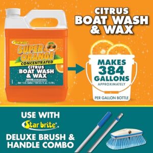 STAR BRITE Super Orange Citrus Boat Wash & Wax - Premium Concentrated Formula for Ultimate Shine & Protection - 128 OZ Gallon (094600)