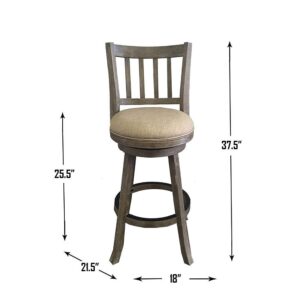 Boraam Sheldon Counter Height Stool, 24-Inch, 1-Pack, Driftwood Wire-Brush and Oatmeal