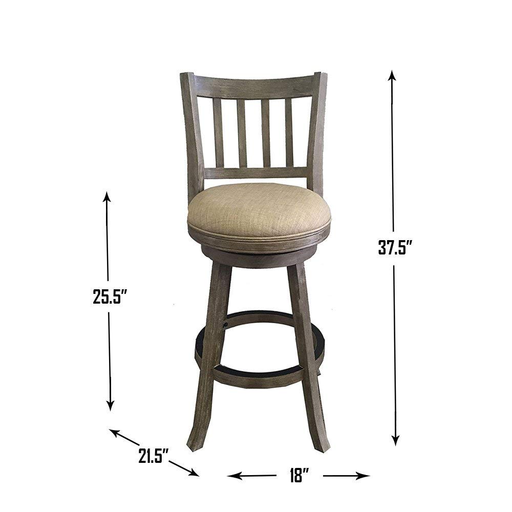 Boraam Sheldon Counter Height Stool, 24-Inch, 1-Pack, Driftwood Wire-Brush and Oatmeal