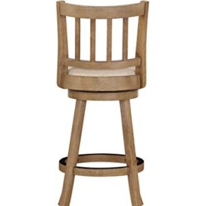 Boraam Sheldon Bar Height Stool, 1 Pack, 29-Inch, 1-Pack, Driftwood Wire-Brush and Ivory