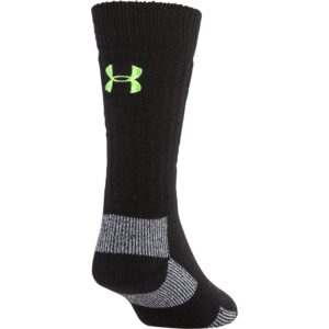 Under Armour Adult Scent Control II Crew Socks, 1-Pair, Black/Velocity Green, Large