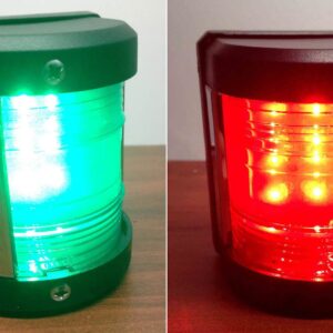 Pactrade Marine Boat Pontoon LED Navigation Light Black ABS Plastic Housing Boats Up to 12M Waterproof IP:66 Surface Mount 2NM (Green and Red (Individual))