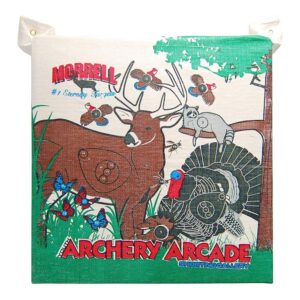 morrell youth 18 pound children's arcade field point archery bag target for 30 pound bows with 2 shooting sides and over 20 animals