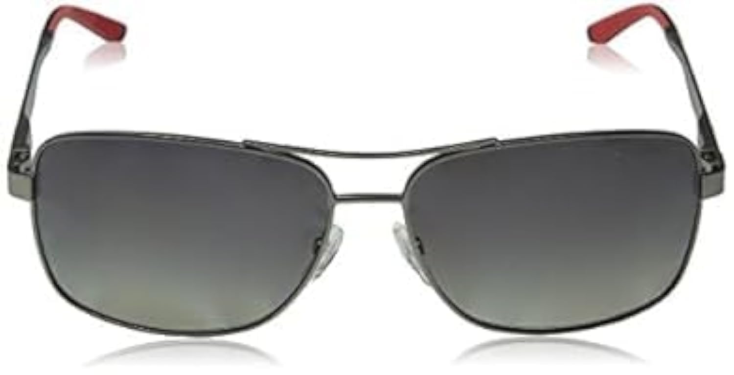 Carrera Men's 8014/S Rectangular Sunglasses, Dark Ruthenium/Polarized Gray, 61mm, 14mm