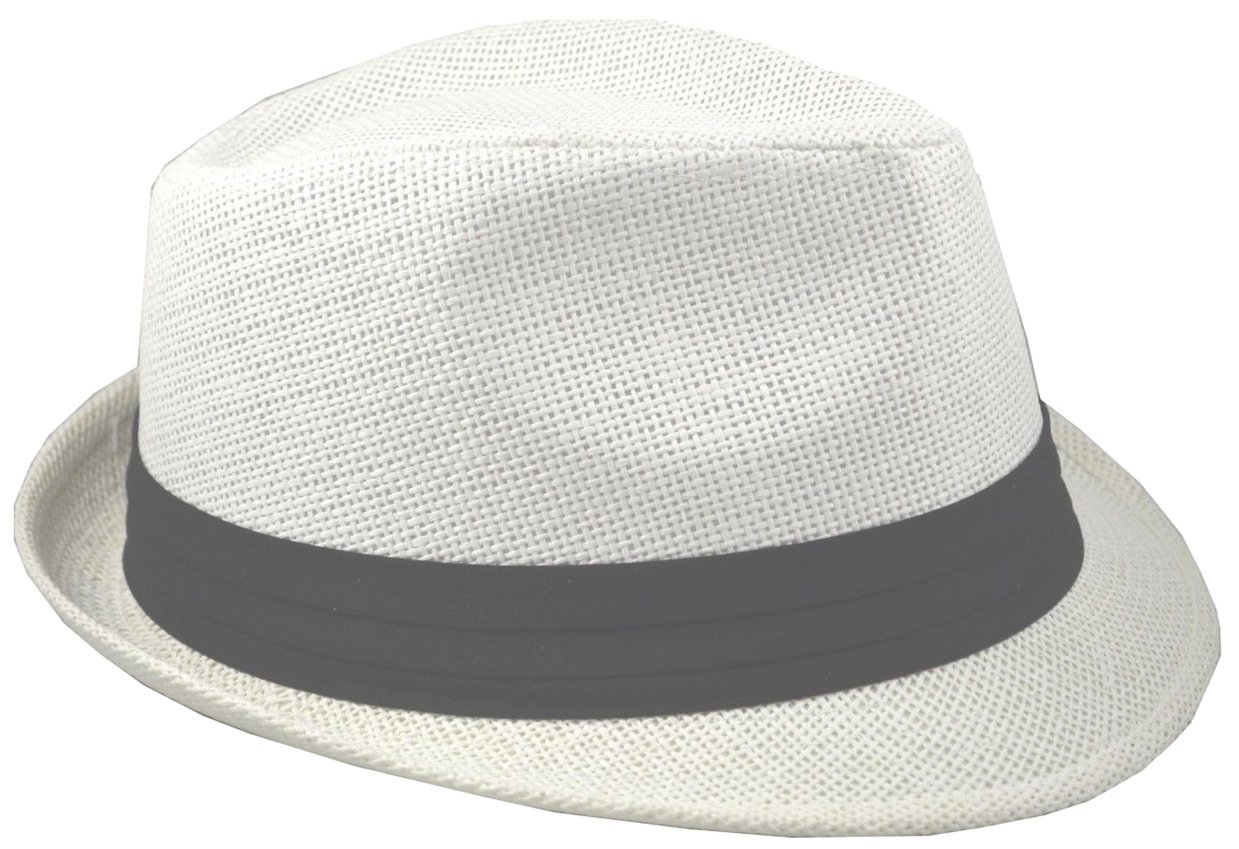 JKO Men's Straw Fedora 64cm 3XL (White)