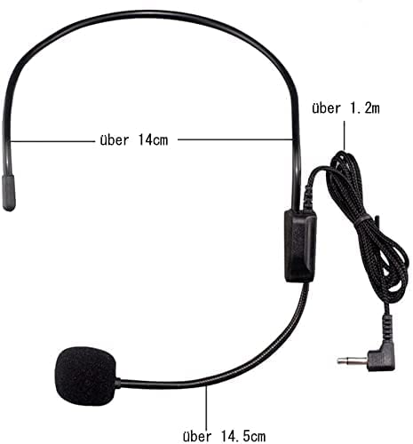 HUACAM Set of 2 Headset Microphone, Flexible Wired Boom for Voice Amplifier,Teachers, Speakers, Coaches, Presentations, Seniors and More