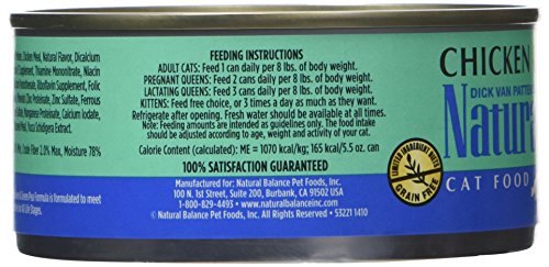 Natural Balance Lid Chicken & Green Pea Formula Canned Cat Food, 5.5 Oz