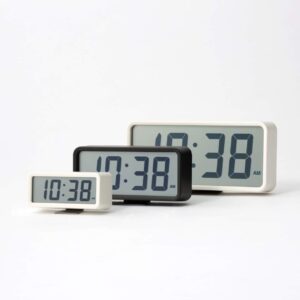 MUJI Digital Clock with Alarm, Small, White