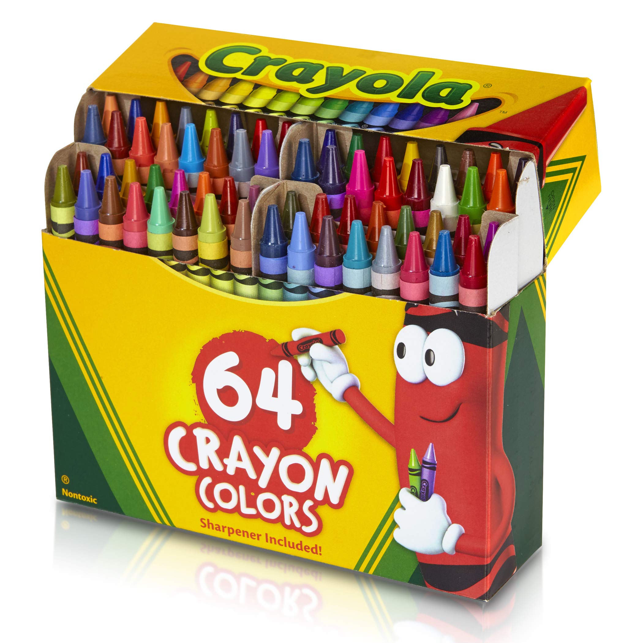 Crayola Crayons, Regular Size, 64 Count with Sharpener