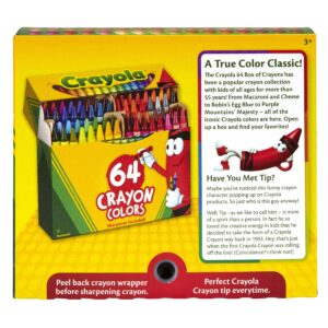 Crayola Crayons, Regular Size, 64 Count with Sharpener